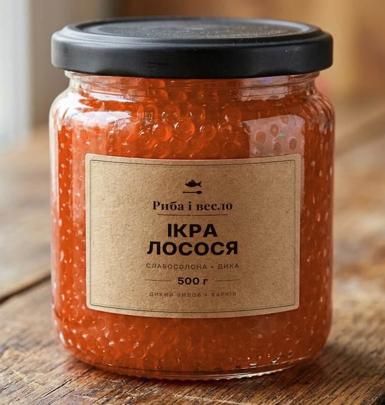 Банка ікри лосося «Риба і весло», 500 г